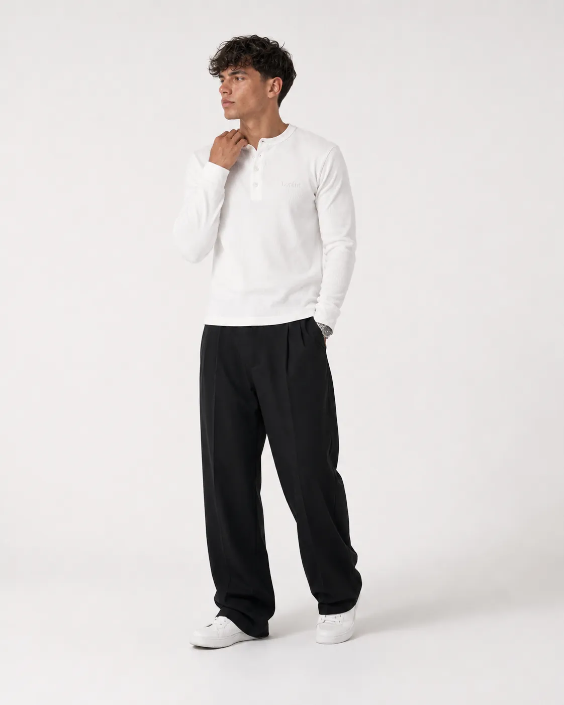 Lorént Clothing lookbook outfit 3, Matteo white