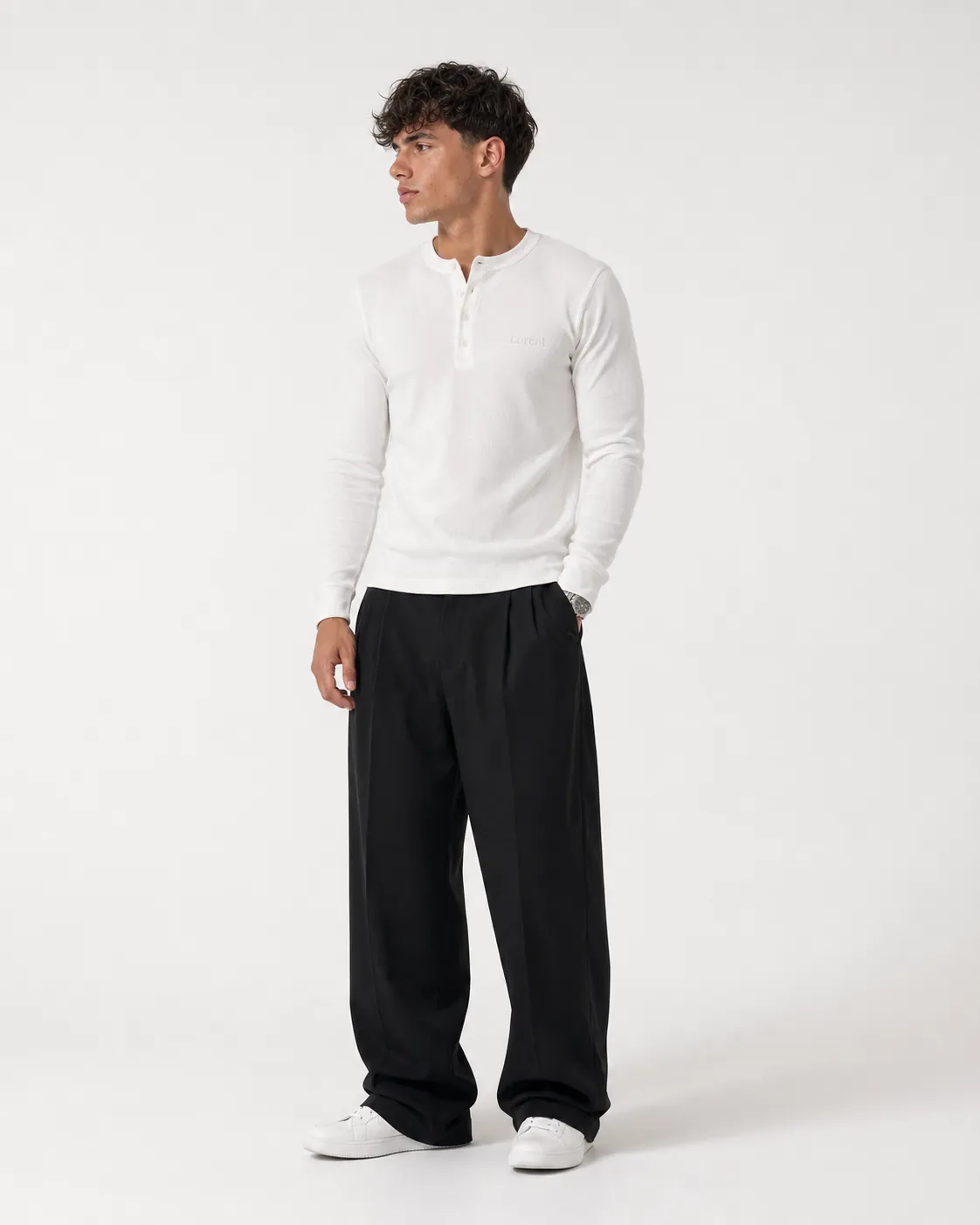 Lorént Clothing lookbook outfit 19, Matteo white