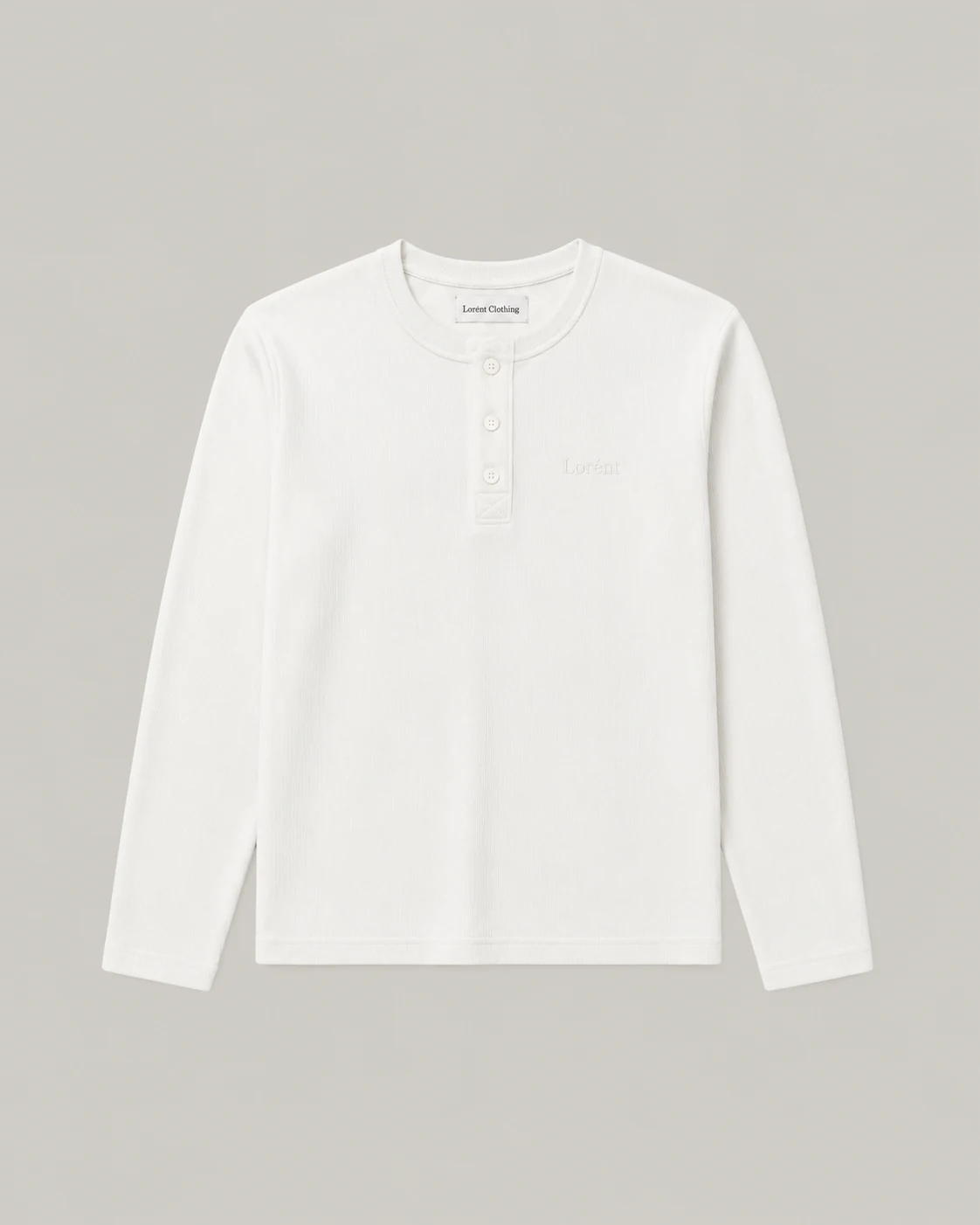 Matteo white long sleeve henley product image
