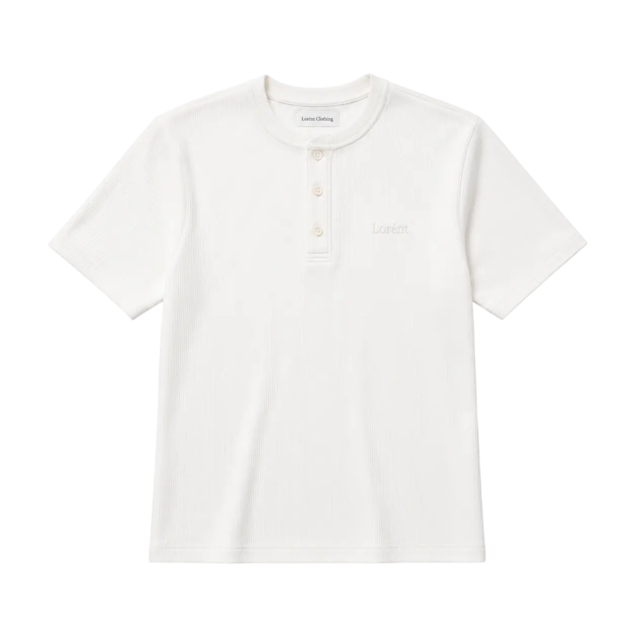 Aurelio short sleeve henley in white